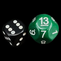Impact Opaque Green & White D13 Dice