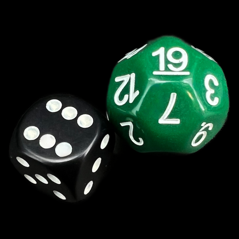 Impact Opaque Green & White D19 Dice
