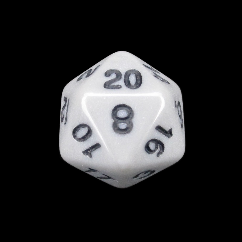 Impact Opaque Grey &amp; Black D20 Dice