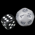 Impact Opaque Grey & Black D24 Dice