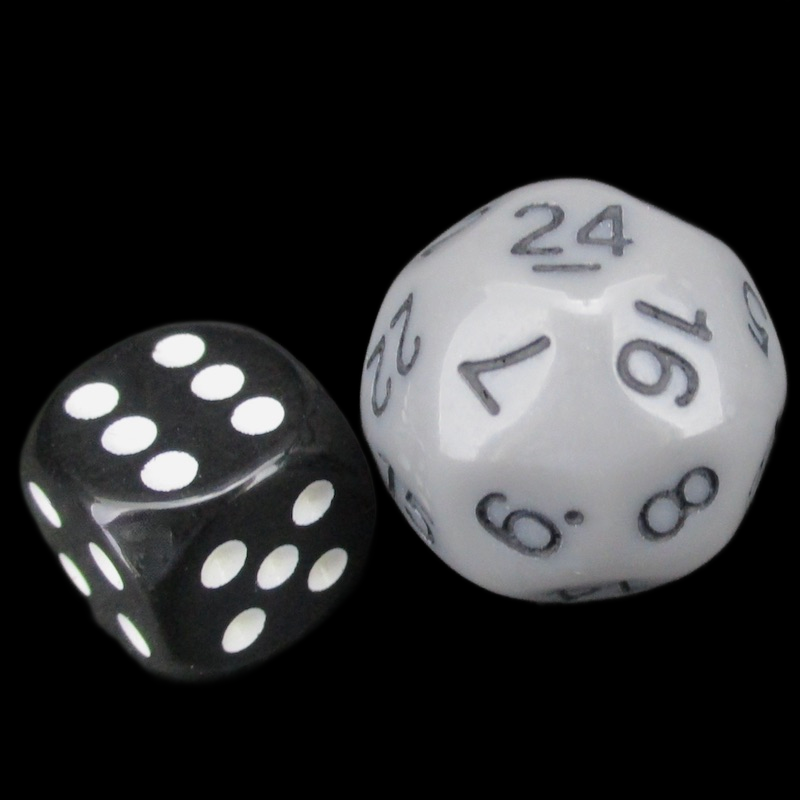 Impact Opaque Grey & Black D24 Dice