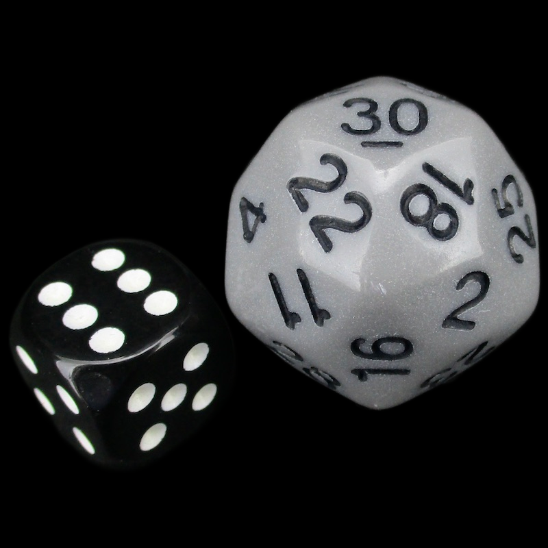 Impact Opaque Grey &amp; Black D30 Dice