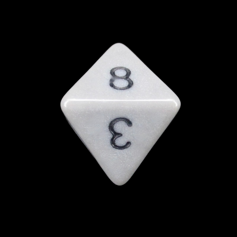 Impact Opaque Grey & Black D8 Dice