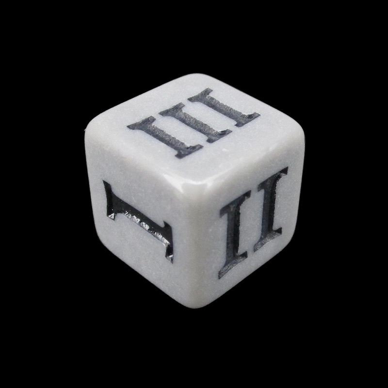Impact Opaque Grey & Black Roman Numeral D3 Dice