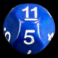 Impact Opaque Indigo Blue & White D11 Dice