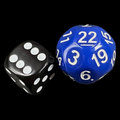 Impact Opaque Indigo Blue & White D22 Dice