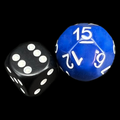 Impact Opaque Indigo Blue & White D15 Dice