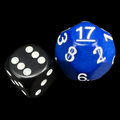 Impact Opaque Indigo Blue & White D17 Dice