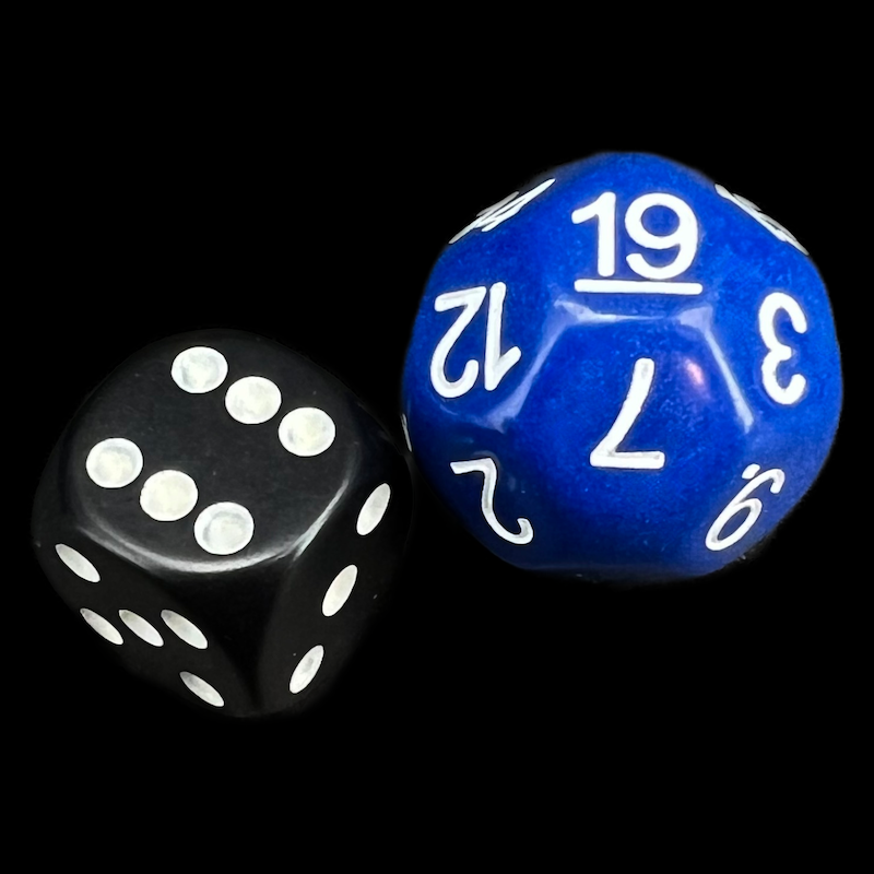 Impact Opaque Indigo Blue & White D19 Dice