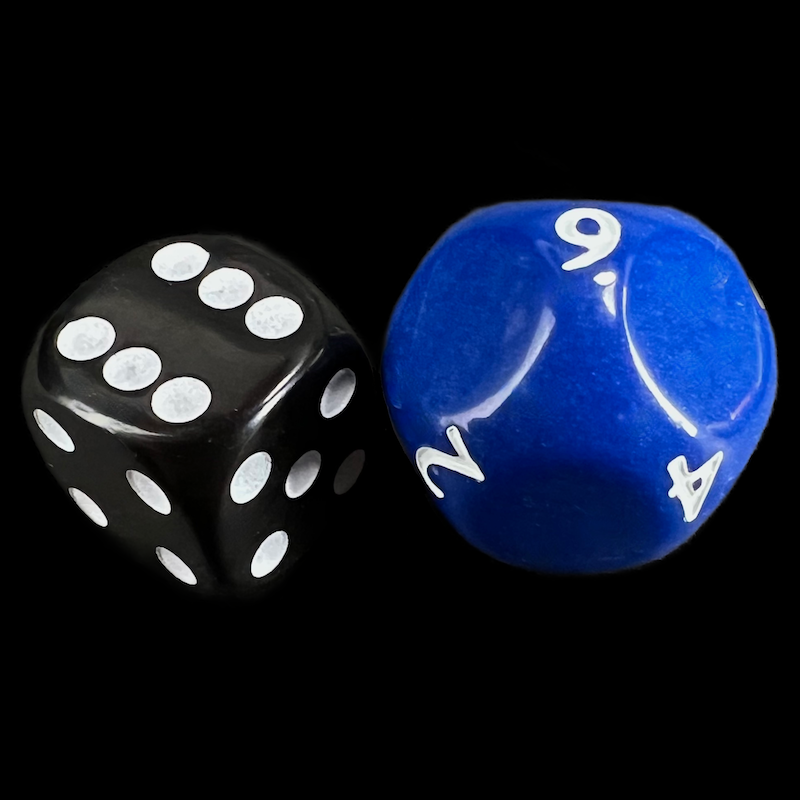 Impact Opaque Indigo Blue & White D9 Dice