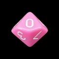 Impact Opaque Pink & White D10 Dice