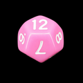 Impact Opaque Pink & White D12 Dice