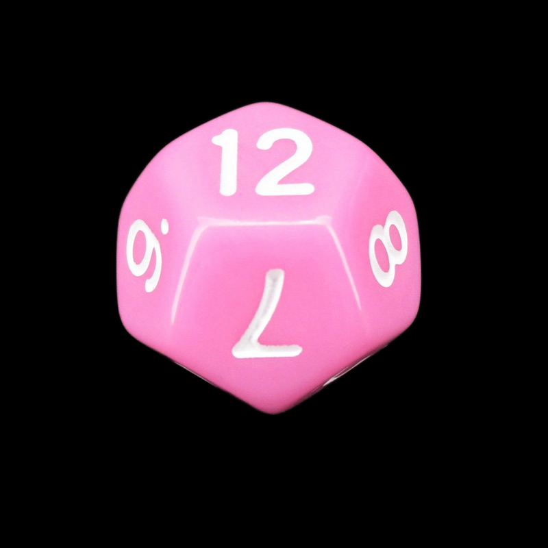 Impact Opaque Pink & White D12 Dice