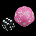 Impact Opaque Pink & White D30 Dice