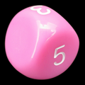 Impact Opaque Pink & White D5 Dice