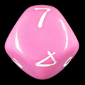 Impact Opaque Pink & White D7 Dice