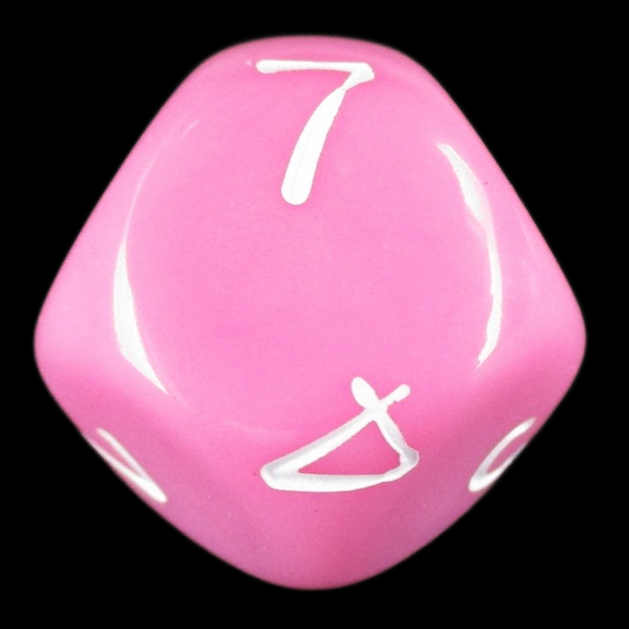 Impact Opaque Pink & White D7 Dice