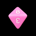 Impact Opaque Pink & White D8 Dice