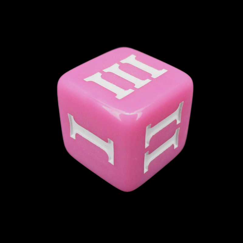 Impact Opaque Pink & White Roman Numeral D3 Dice