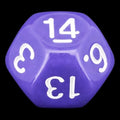 Impact Opaque Purple & White D14 Dice