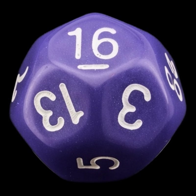 Impact Opaque Purple & White D16 Dice