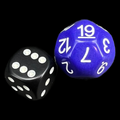 Impact Opaque Purple & White D19 Dice