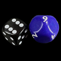 Impact Opaque Purple & White D9 Dice