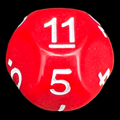 Impact Opaque Red & White D11 Dice