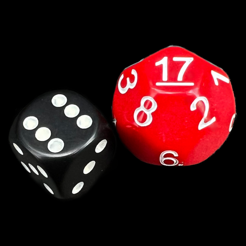 Impact Opaque Red & White D17 Dice