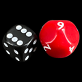 Impact Opaque Red & White D9 Dice
