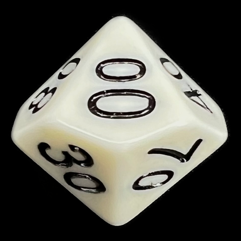 Impact Opaque White & Black Percentile Dice - Discontinued