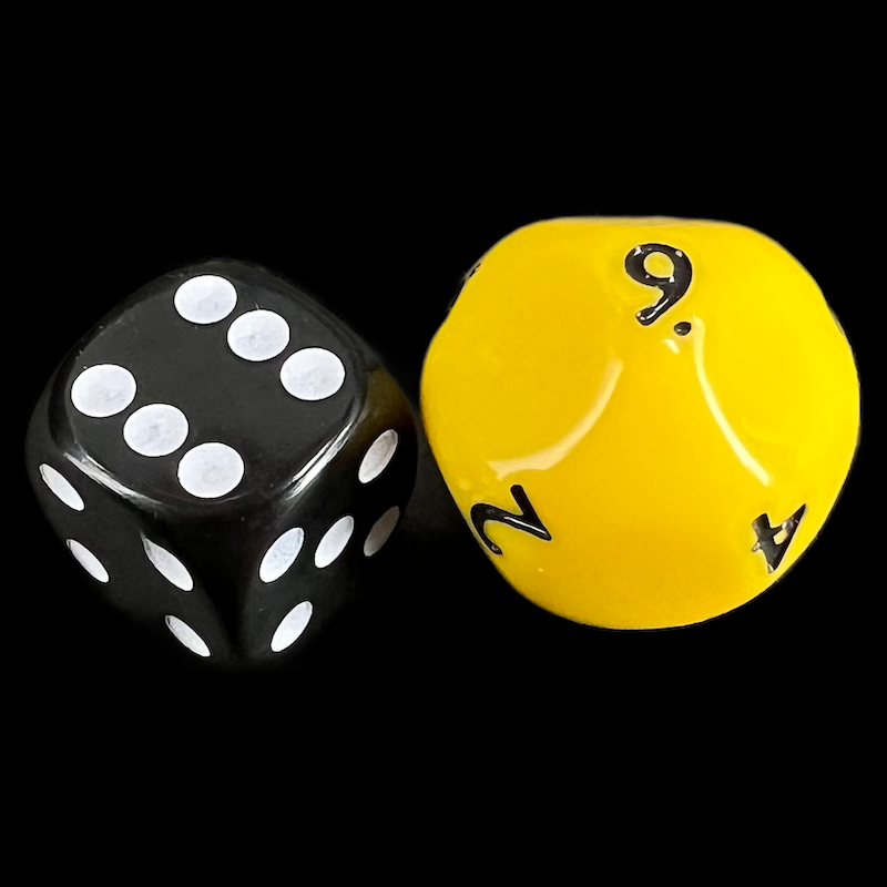 Impact Opaque Yellow & Black D9 Dice