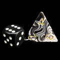 HALF PRICE CLEARANCE D&G Marble Black & Gold JUMBO 34mm D4 Dice - OOP