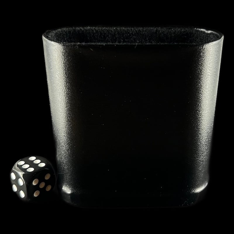 Koplow Black Plastic Fabric Lined Oval Dice Cup - 75mm High
