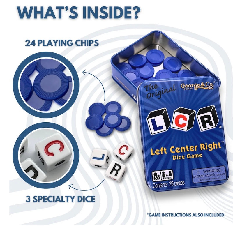 Koplow D6 Dice Game - Left Centre Right LCR in Tin