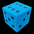 Koplow Foam Blue & Black 16mm D6 Spot Dice