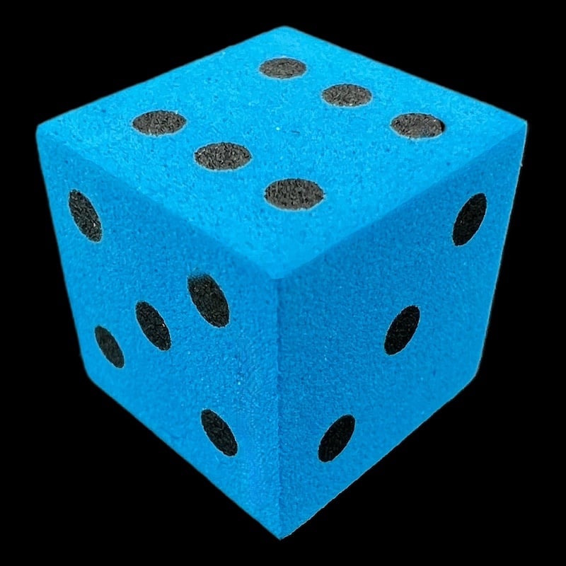Koplow Foam Blue & Black 16mm D6 Spot Dice