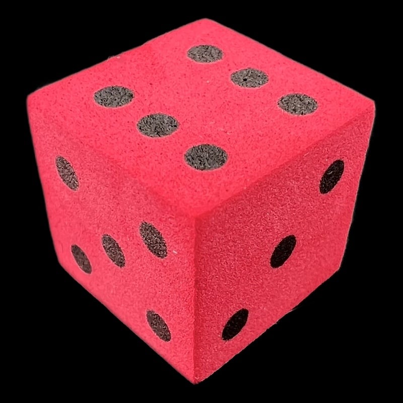 Koplow Foam Red & Black 16mm D6 Spot Dice