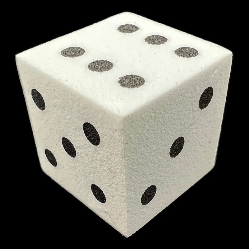 Koplow Foam White & Black 16mm D6 Spot Dice