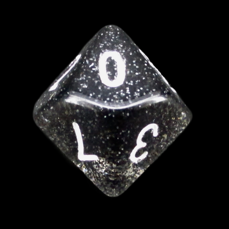 Koplow Glitter Black D10 Dice