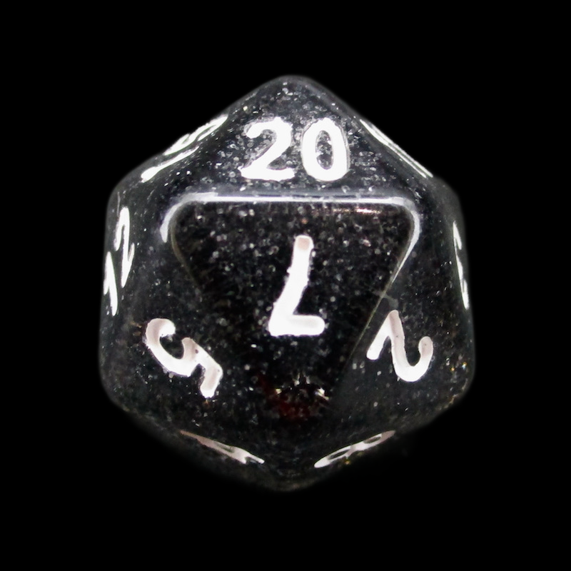 Koplow Glitter Black D20 Dice
