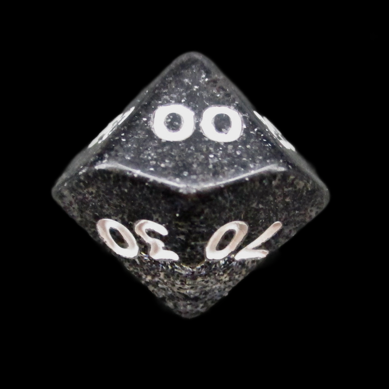 Koplow Glitter Black Percentile Dice