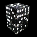Koplow Glitter Black Square Cornered 12 x D6 Dice Set