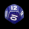 Koplow Glitter Blue D12 Dice