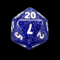 Koplow Glitter Blue D20 Dice