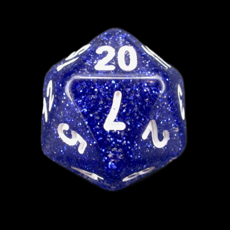 Koplow Glitter Blue D20 Dice