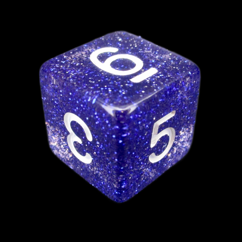 Koplow Glitter Blue D6 Dice