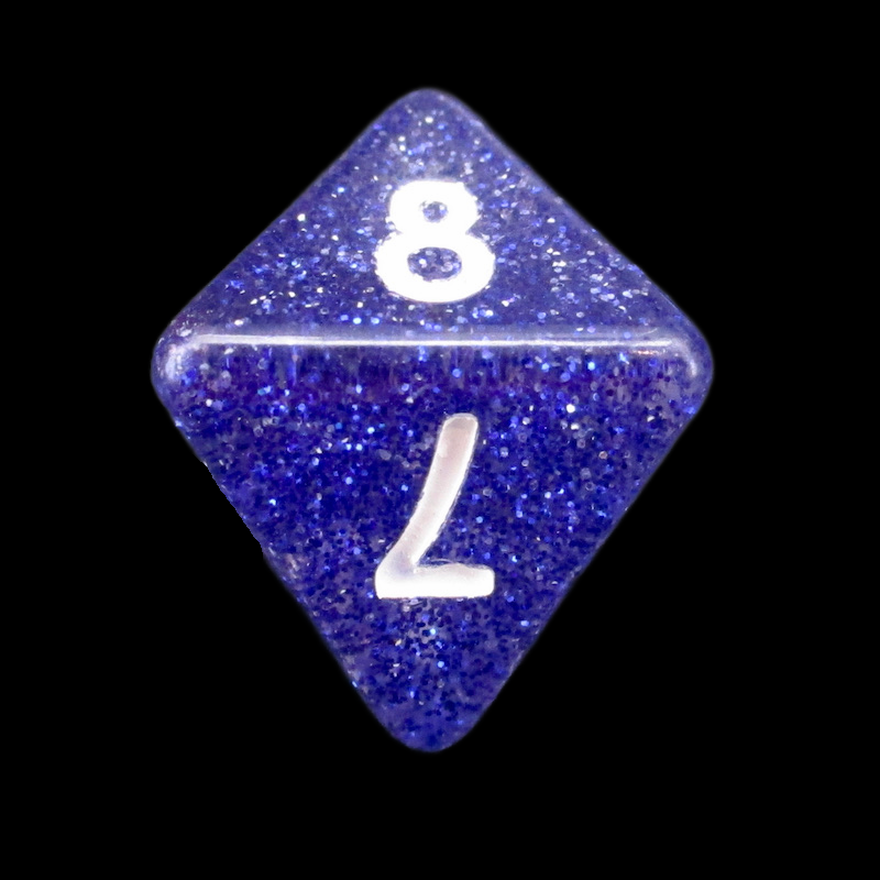 Koplow Glitter Blue D8 Dice