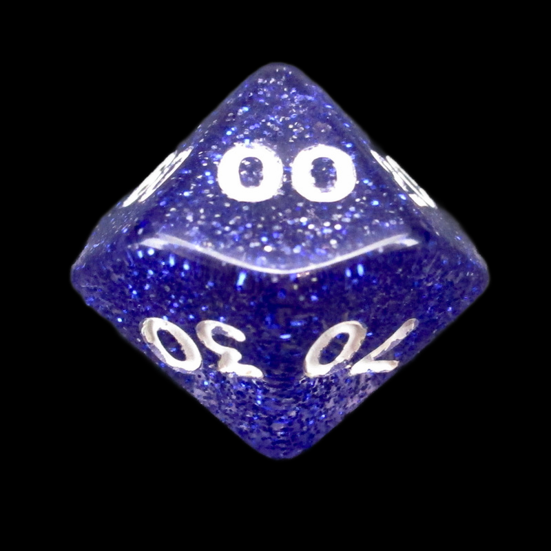 Koplow Glitter Blue Percentile Dice