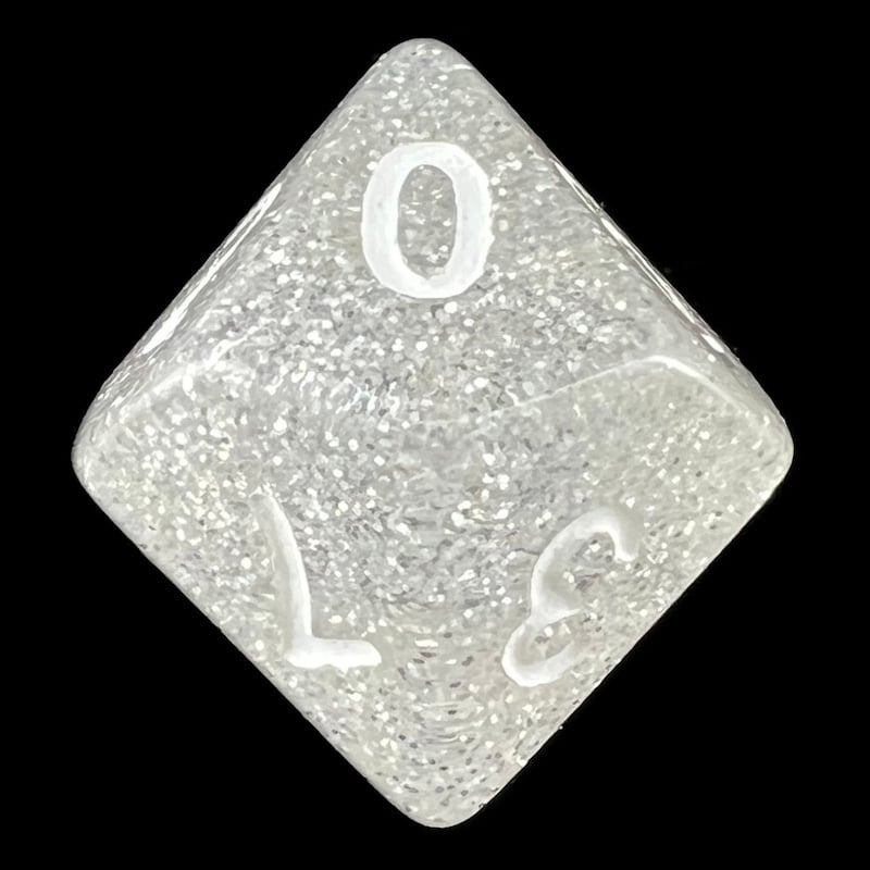 Koplow Glitter Clear D10 Dice